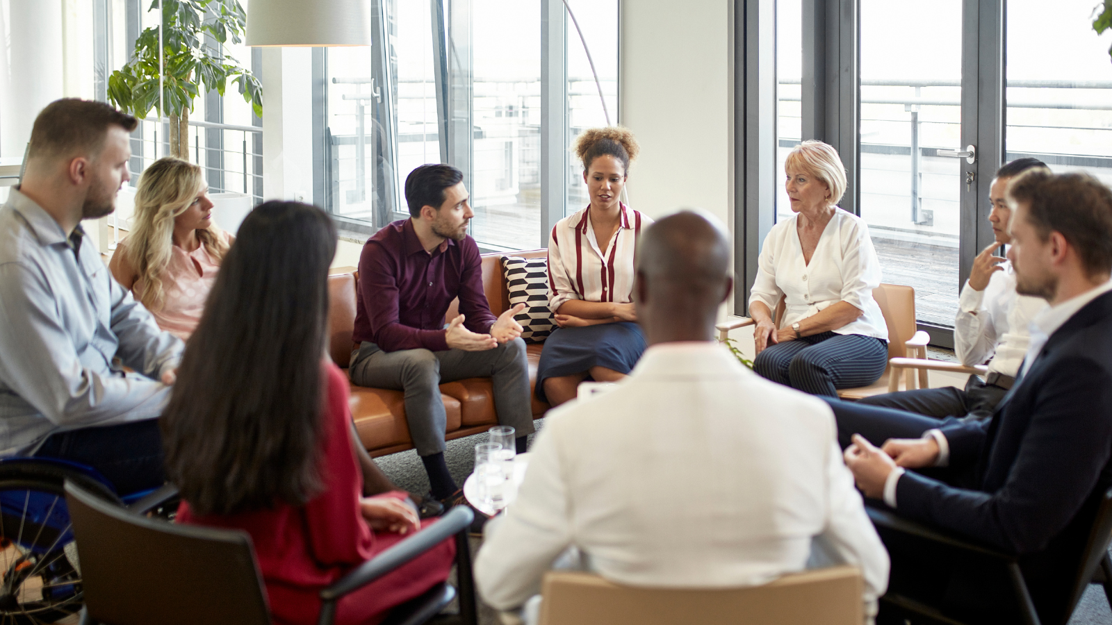 People in circle discussing